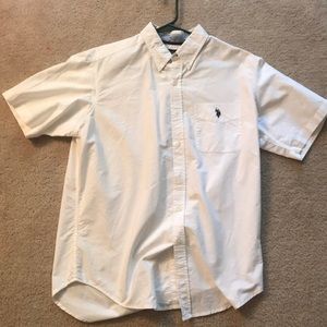 White U.S. Polo Assn Button-Up shortsleeve